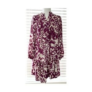Zara Purple and White Patterned Dress